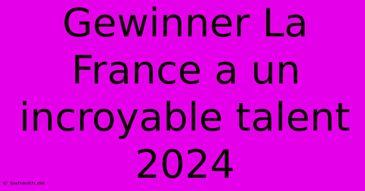 Gewinner La France A Un Incroyable Talent 2024