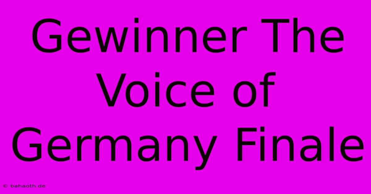 Gewinner The Voice Of Germany Finale