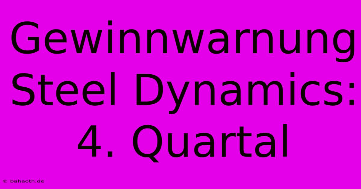 Gewinnwarnung Steel Dynamics: 4. Quartal