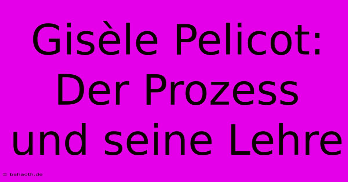 Gisèle Pelicot:  Der Prozess Und Seine Lehre