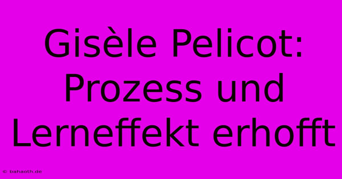 Gisèle Pelicot: Prozess Und Lerneffekt Erhofft