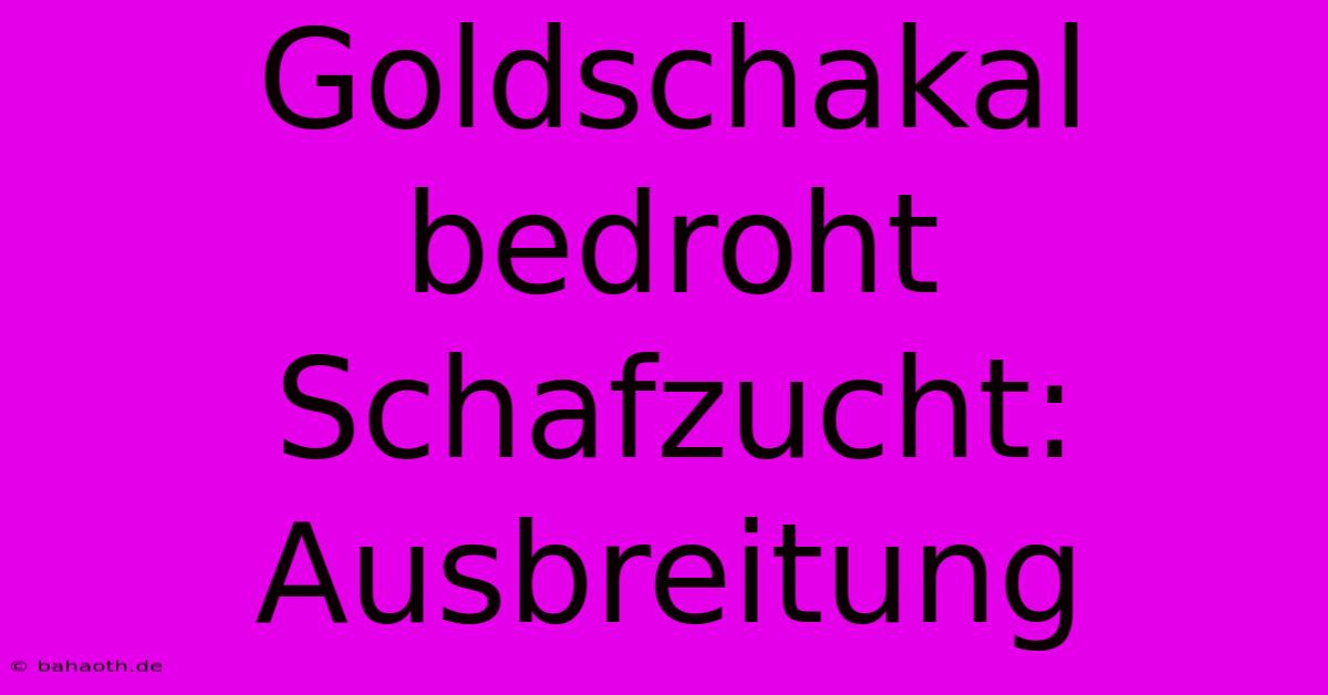 Goldschakal Bedroht Schafzucht:  Ausbreitung