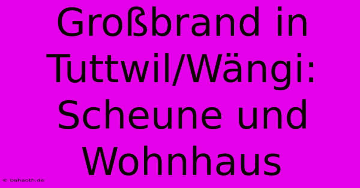 Großbrand In Tuttwil/Wängi: Scheune Und Wohnhaus