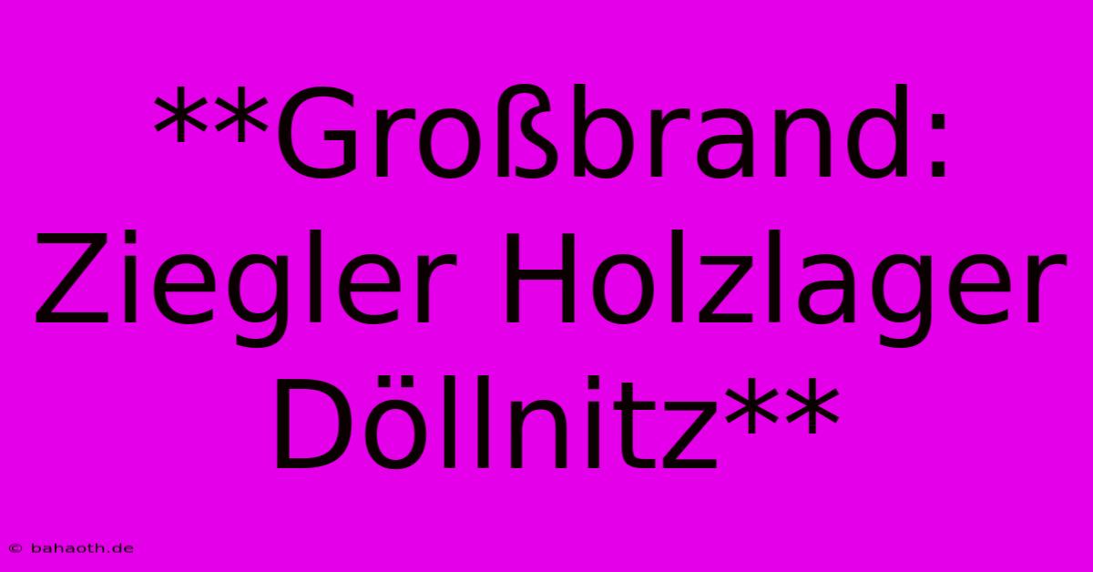 **Großbrand: Ziegler Holzlager Döllnitz**