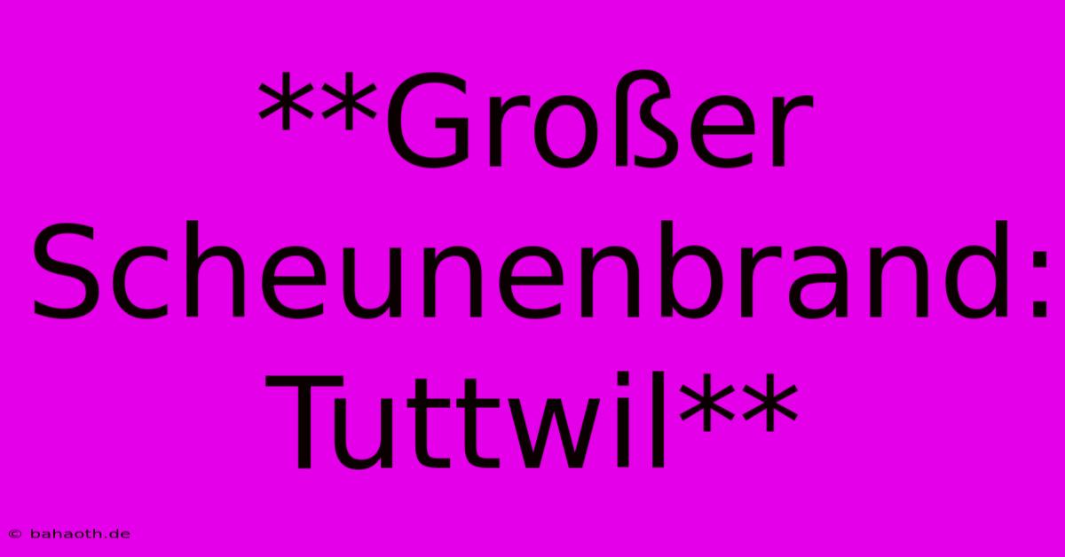 **Großer Scheunenbrand: Tuttwil**