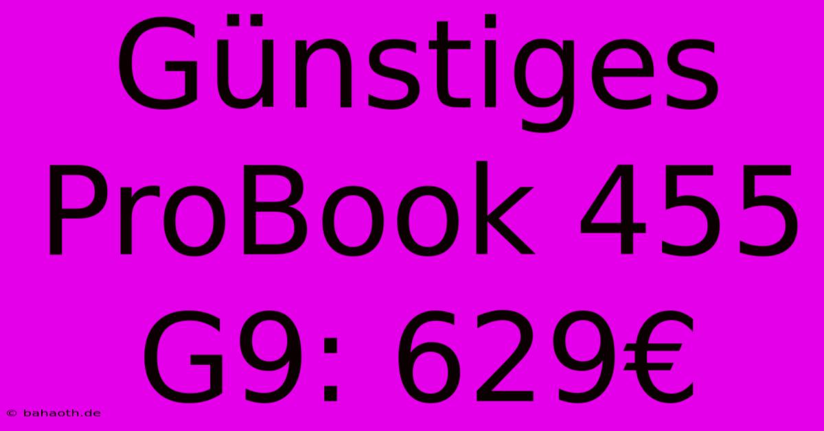 Günstiges ProBook 455 G9: 629€