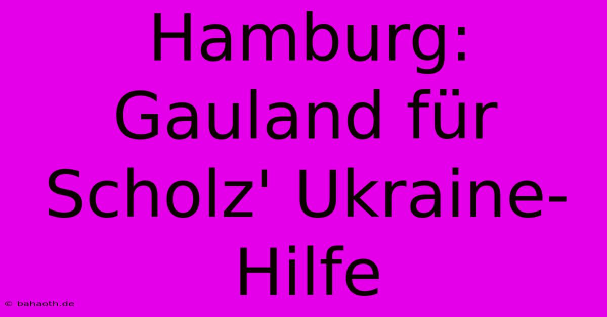 Hamburg: Gauland Für Scholz' Ukraine-Hilfe