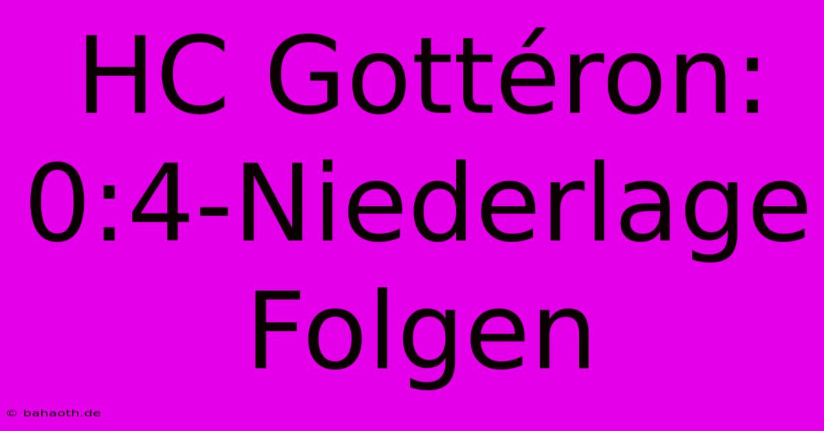 HC Gottéron: 0:4-Niederlage Folgen