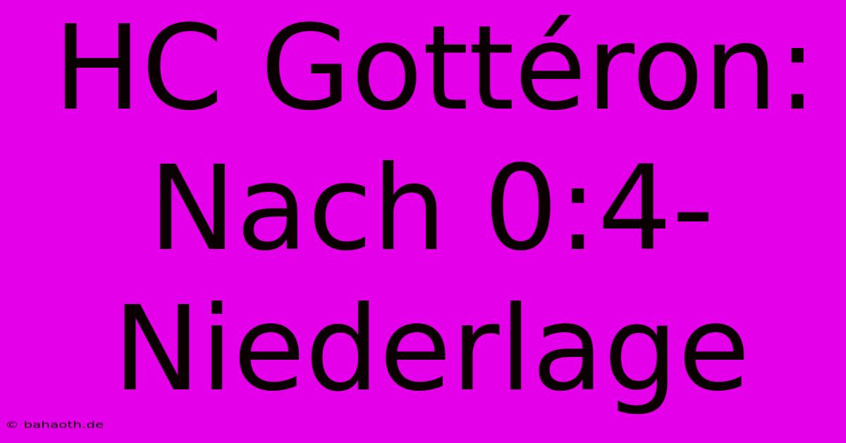 HC Gottéron: Nach 0:4-Niederlage