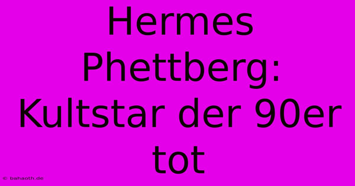 Hermes Phettberg: Kultstar Der 90er Tot