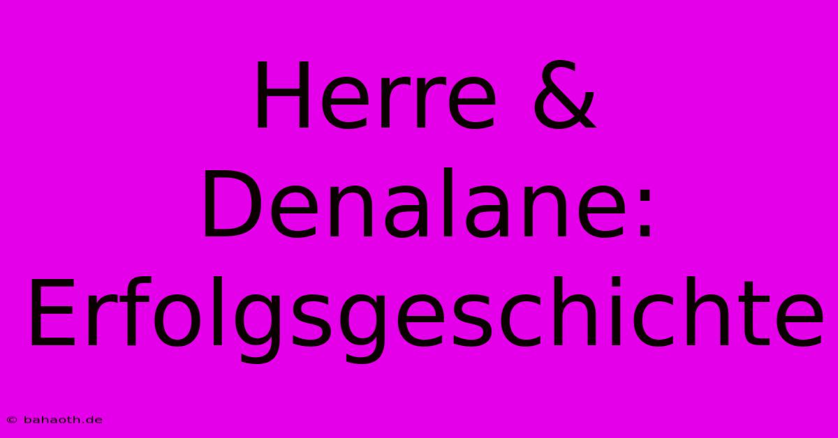 Herre & Denalane: Erfolgsgeschichte