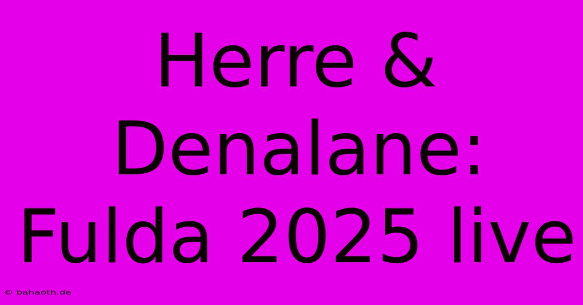 Herre & Denalane: Fulda 2025 Live