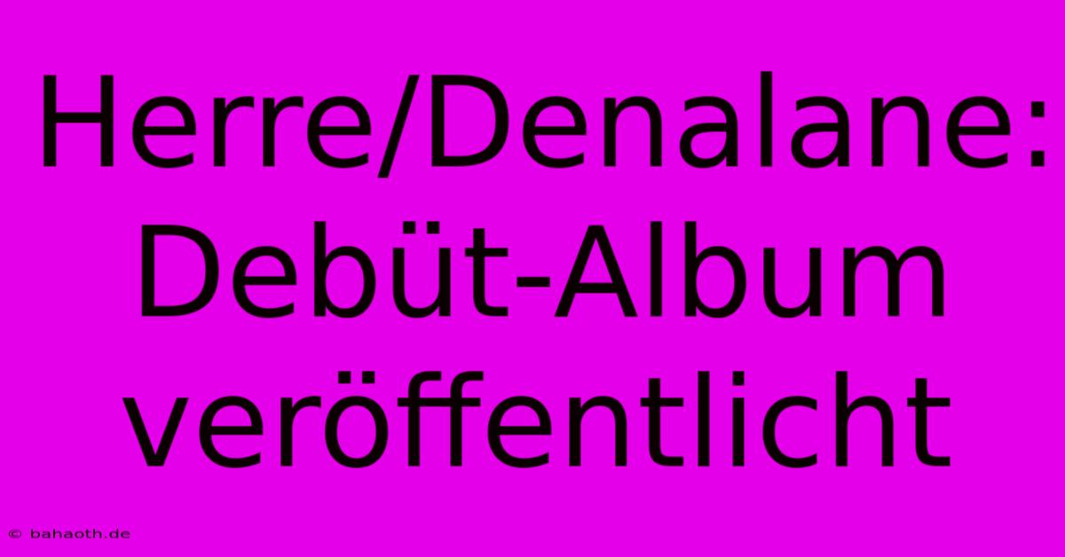 Herre/Denalane: Debüt-Album Veröffentlicht