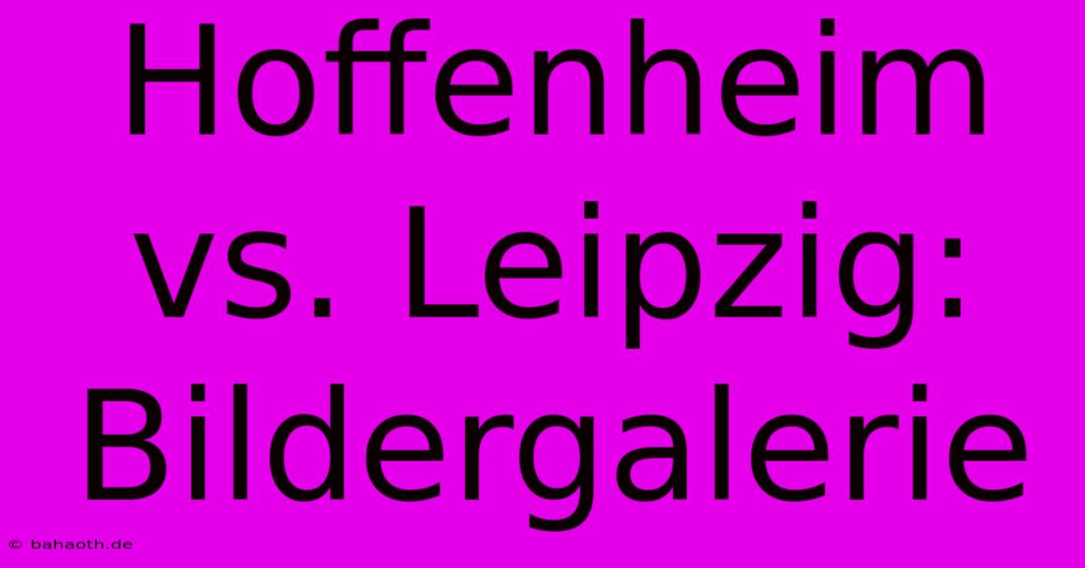 Hoffenheim Vs. Leipzig: Bildergalerie