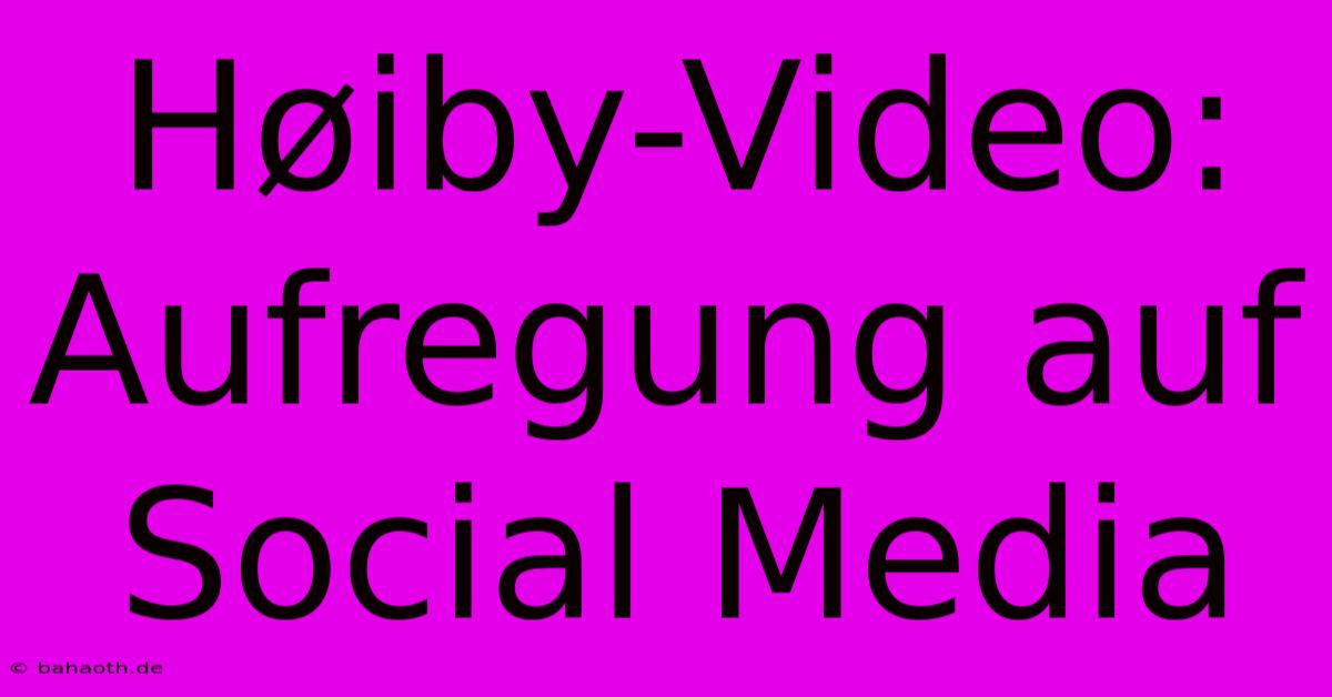 Høiby-Video: Aufregung Auf Social Media