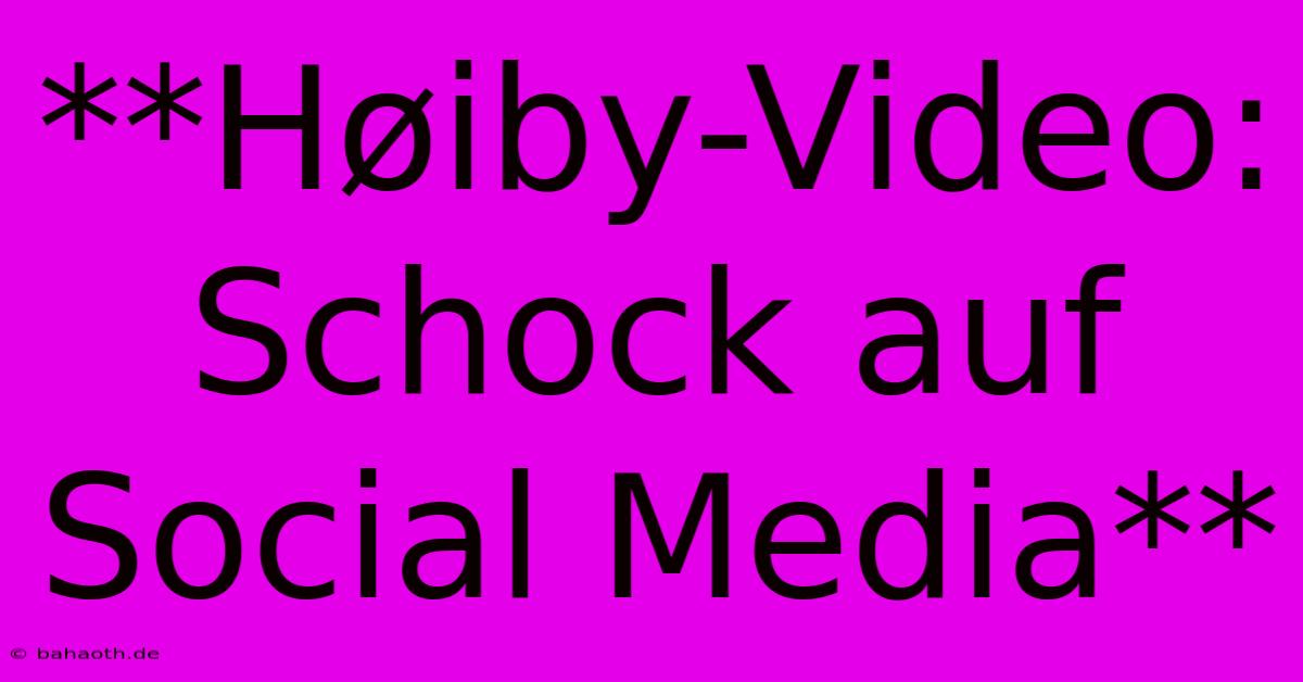 **Høiby-Video: Schock Auf Social Media**