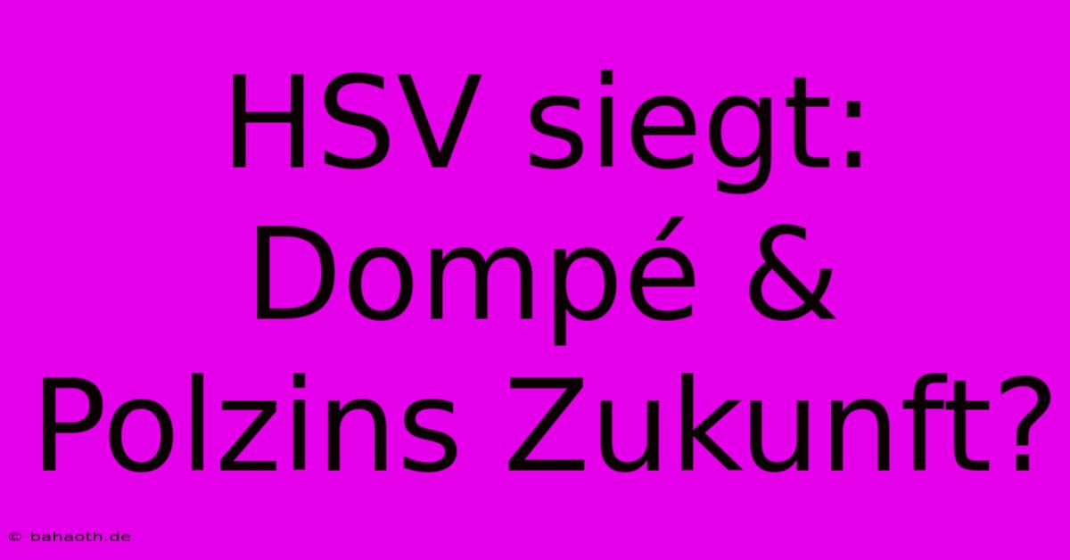 HSV Siegt: Dompé & Polzins Zukunft?