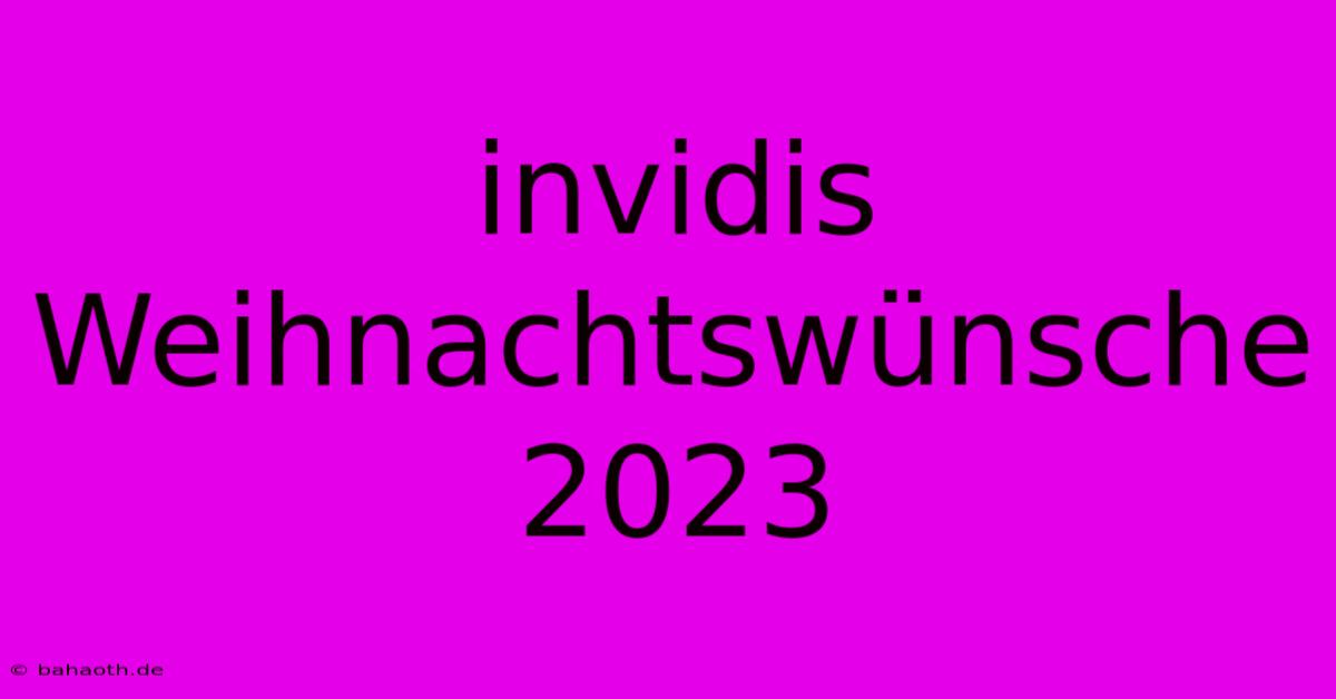 Invidis Weihnachtswünsche 2023