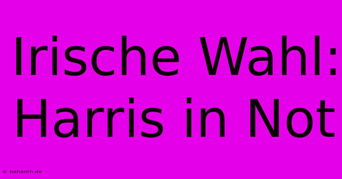 Irische Wahl: Harris In Not