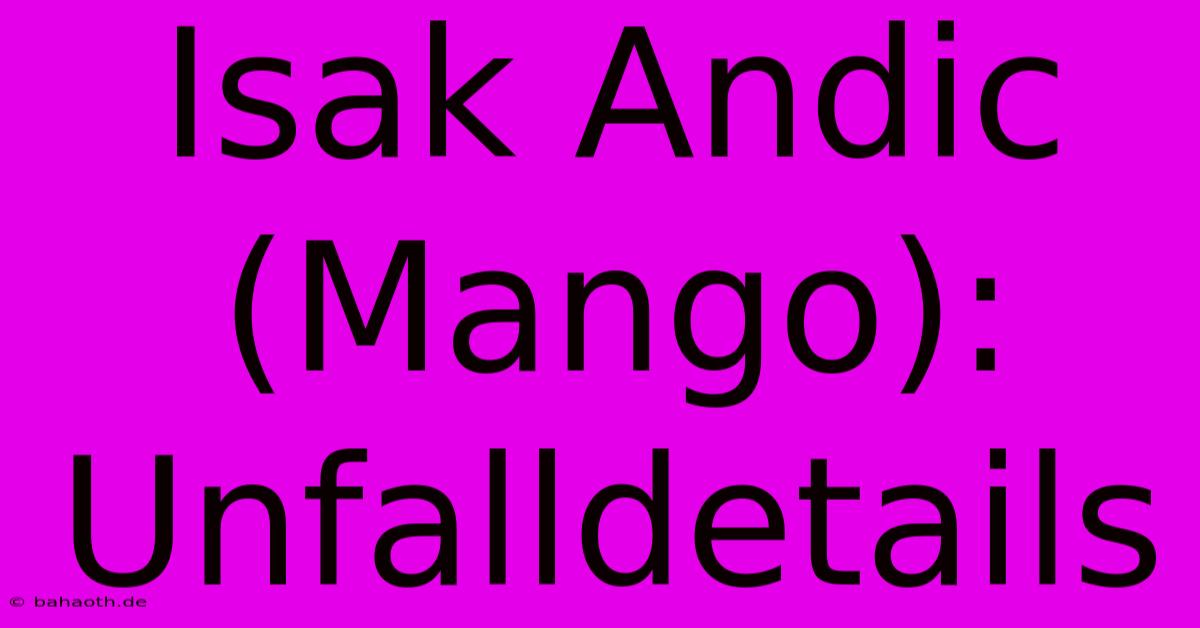 Isak Andic (Mango): Unfalldetails