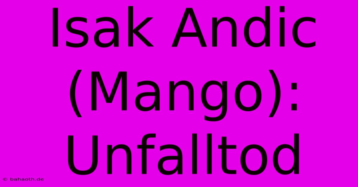 Isak Andic (Mango): Unfalltod