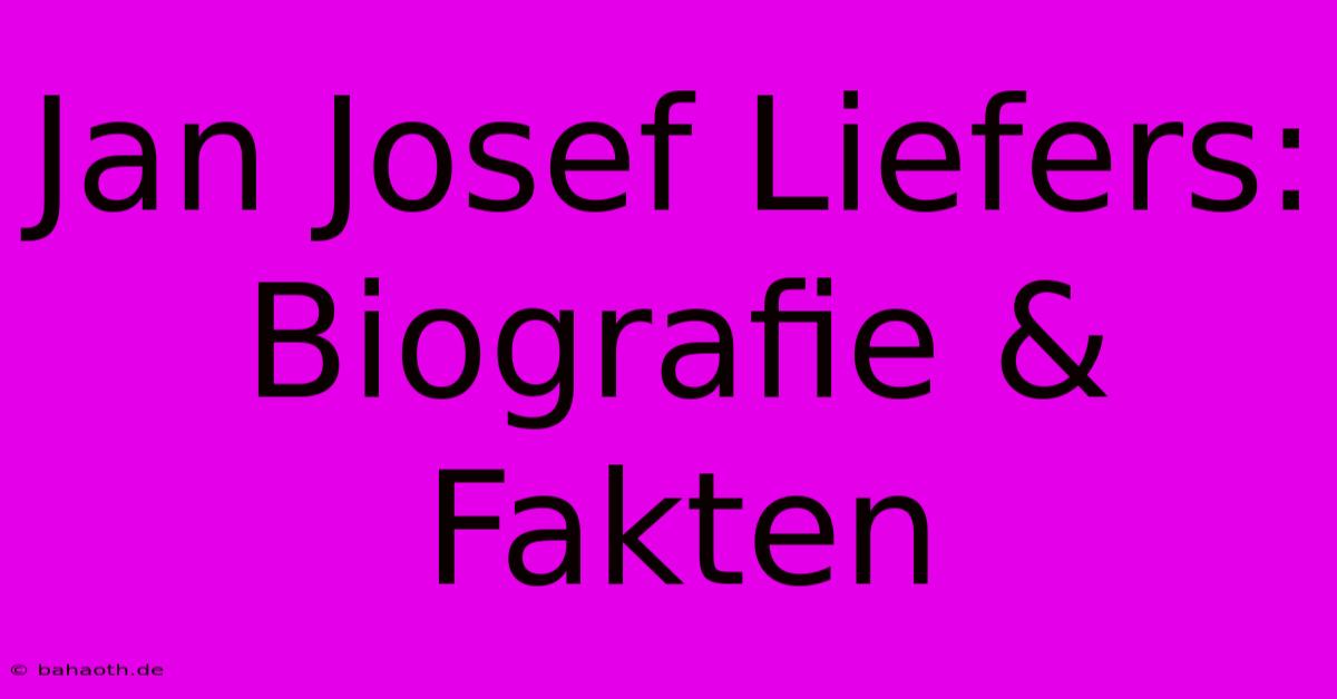 Jan Josef Liefers: Biografie & Fakten