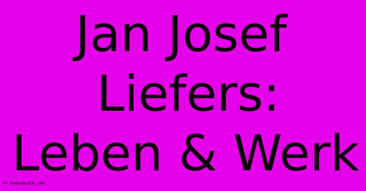 Jan Josef Liefers:  Leben & Werk