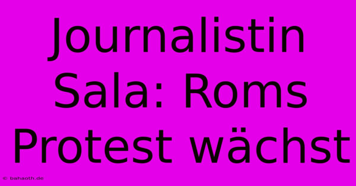 Journalistin Sala: Roms Protest Wächst