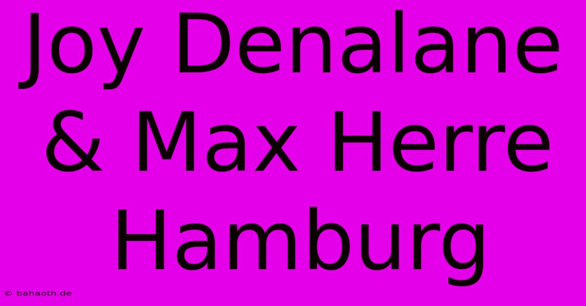 Joy Denalane & Max Herre Hamburg