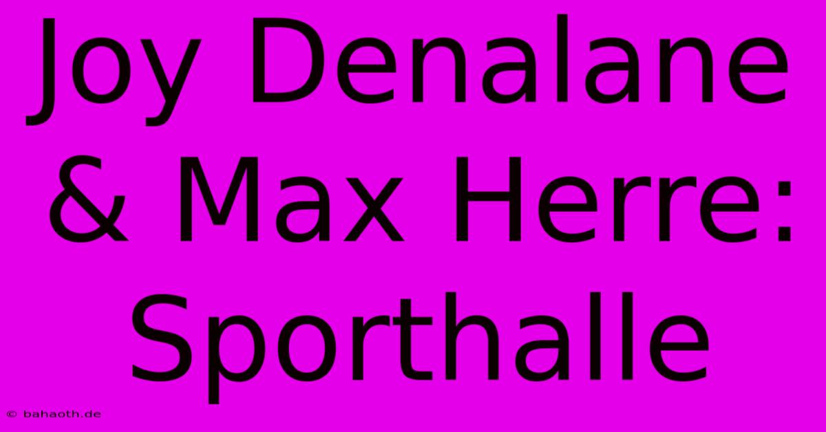 Joy Denalane & Max Herre: Sporthalle