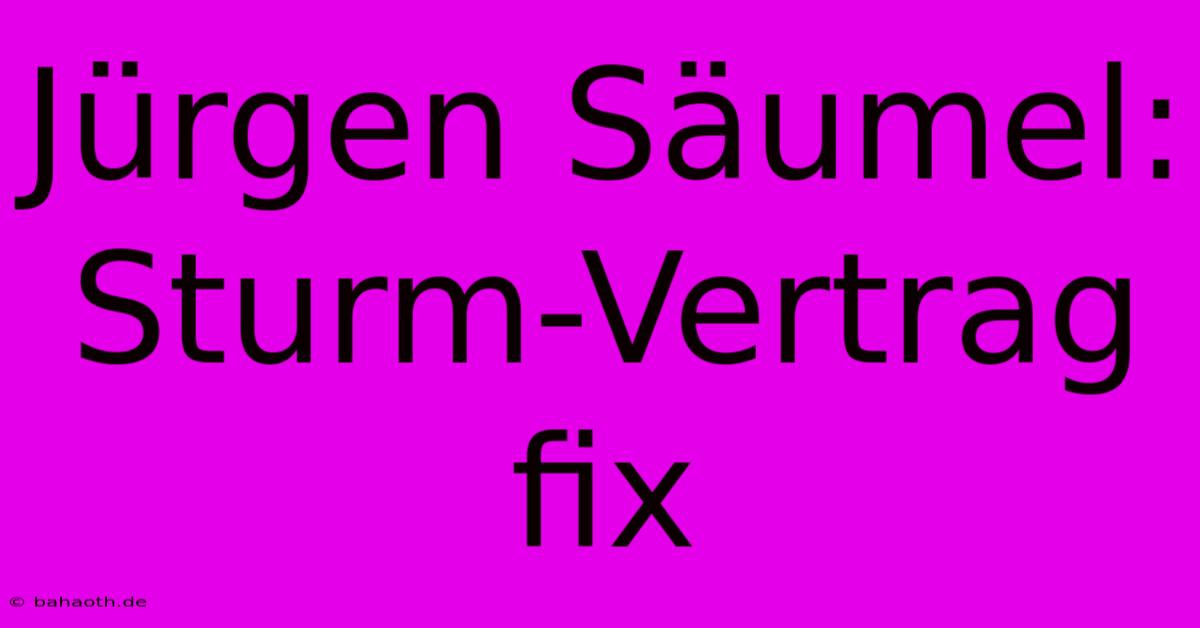 Jürgen Säumel: Sturm-Vertrag Fix