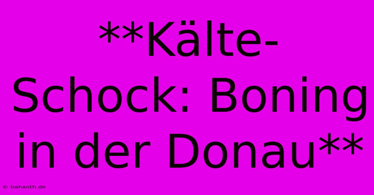 **Kälte-Schock: Boning In Der Donau**