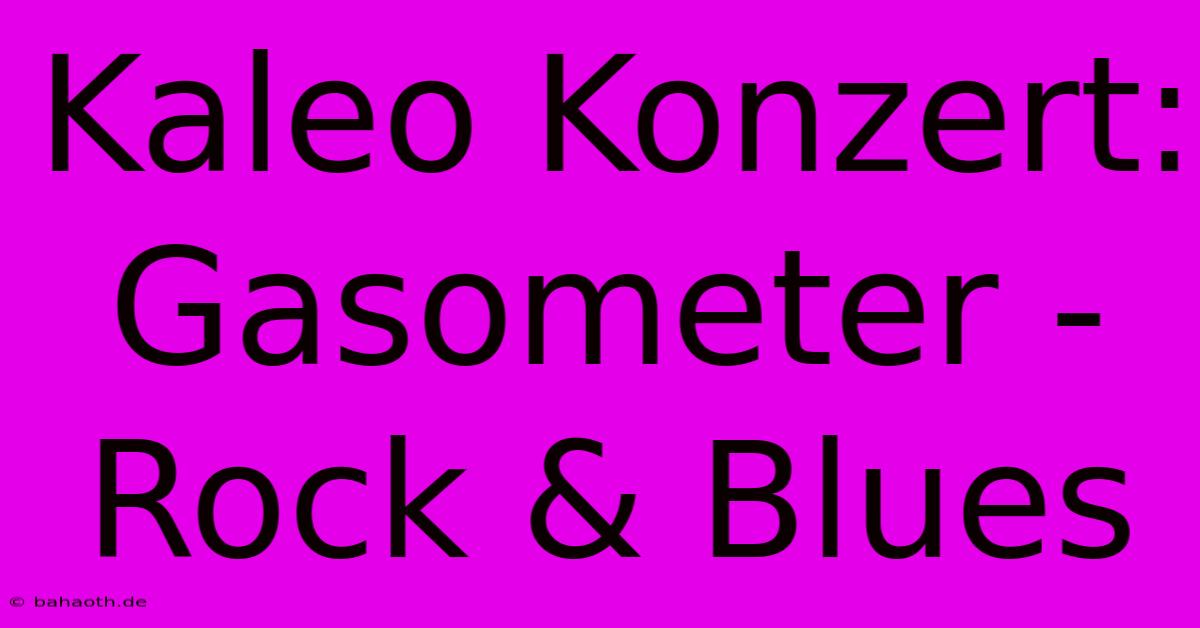 Kaleo Konzert: Gasometer - Rock & Blues