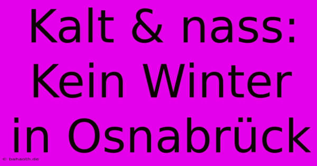 Kalt & Nass: Kein Winter In Osnabrück