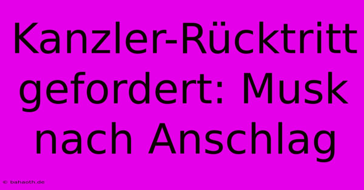 Kanzler-Rücktritt Gefordert: Musk Nach Anschlag