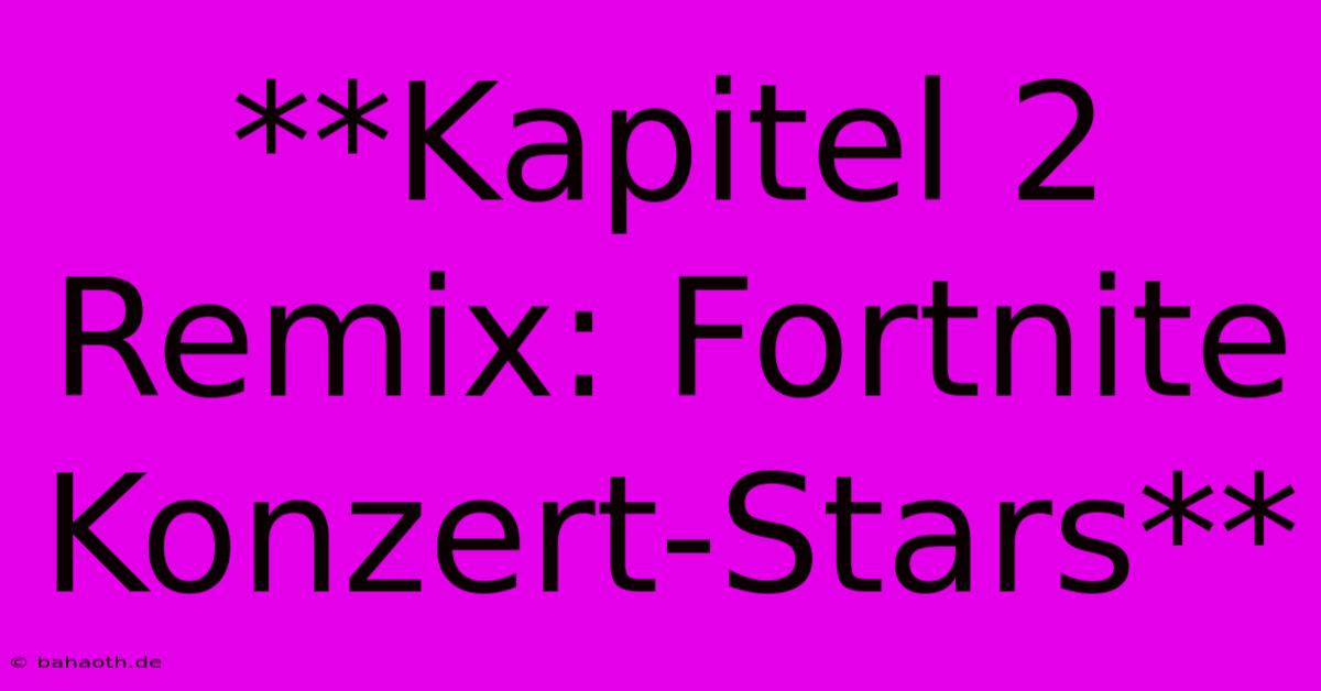 **Kapitel 2 Remix: Fortnite Konzert-Stars**