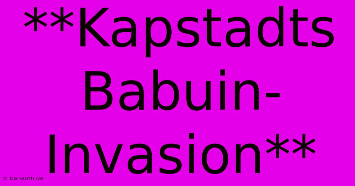 **Kapstadts Babuin-Invasion**