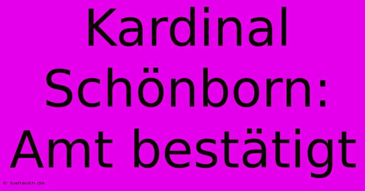 Kardinal Schönborn:  Amt Bestätigt