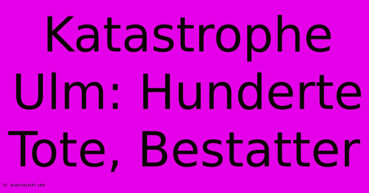 Katastrophe Ulm: Hunderte Tote, Bestatter