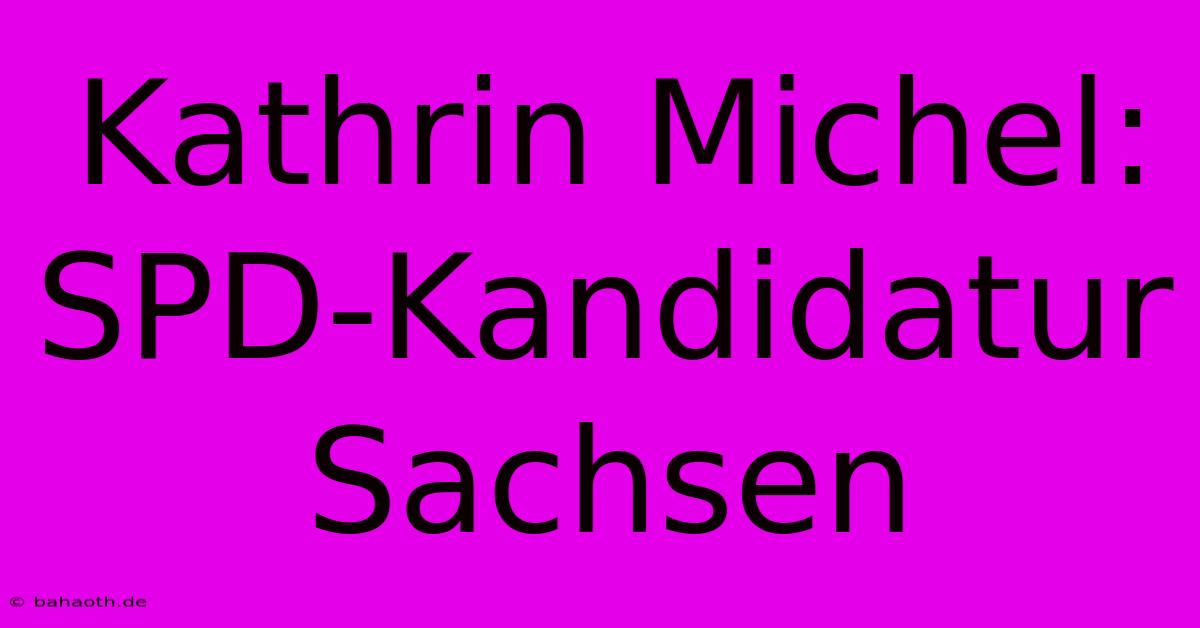 Kathrin Michel: SPD-Kandidatur Sachsen