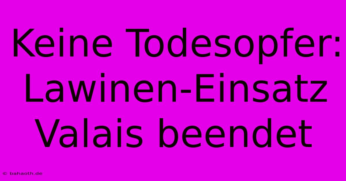 Keine Todesopfer: Lawinen-Einsatz Valais Beendet