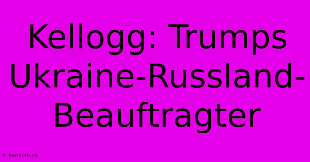 Kellogg: Trumps Ukraine-Russland-Beauftragter