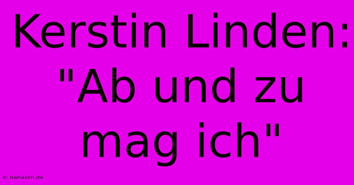 Kerstin Linden: 