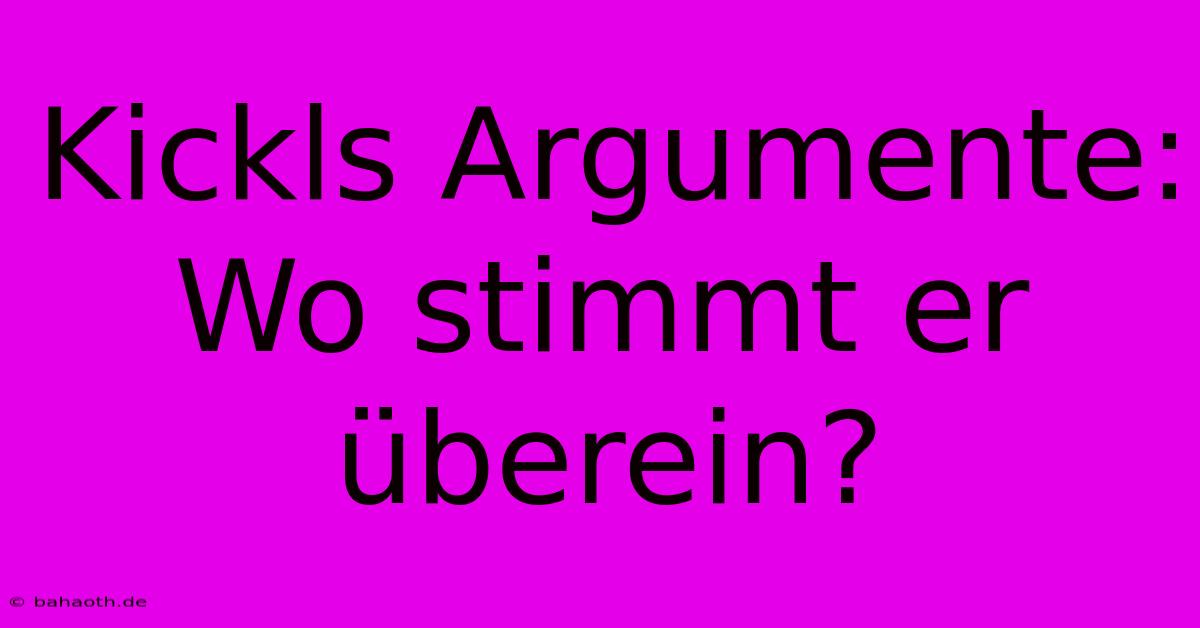 Kickls Argumente: Wo Stimmt Er Überein?