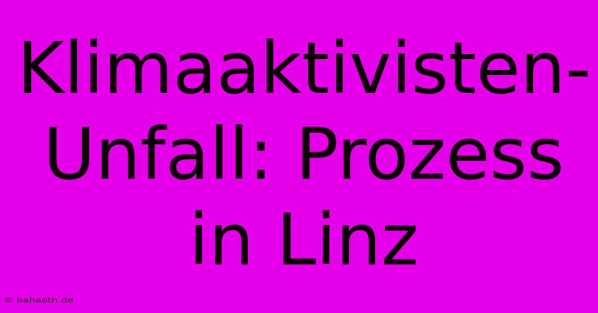 Klimaaktivisten-Unfall: Prozess In Linz