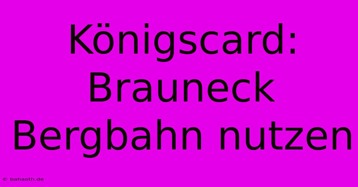 Königscard: Brauneck Bergbahn Nutzen