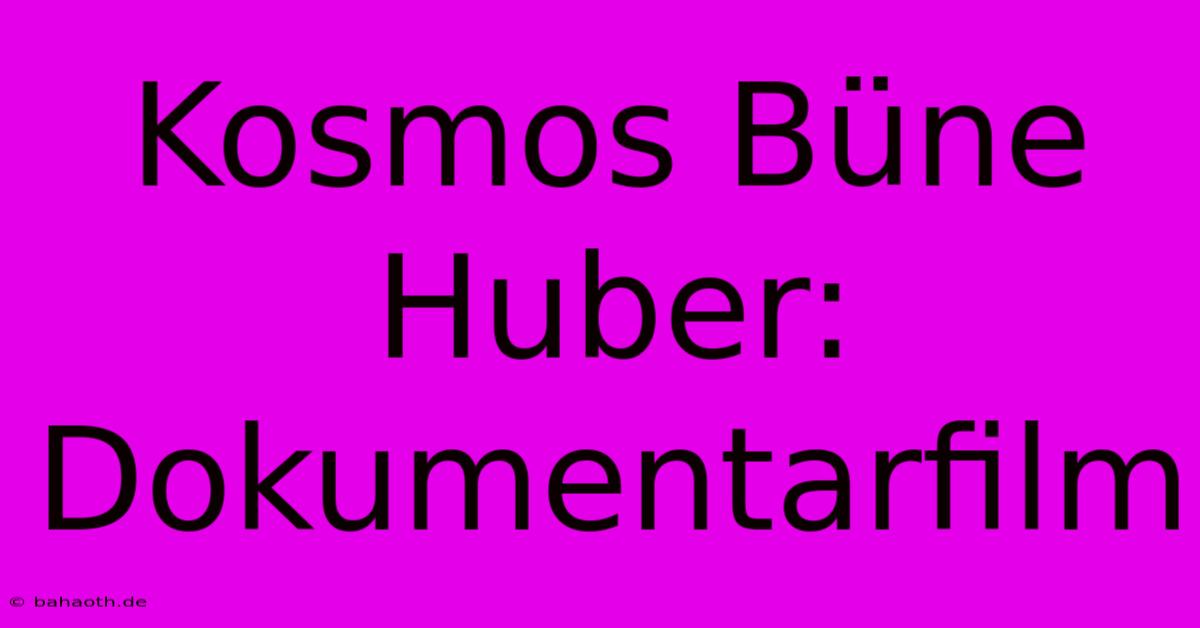 Kosmos Büne Huber:  Dokumentarfilm