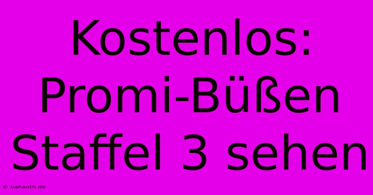 Kostenlos: Promi-Büßen Staffel 3 Sehen