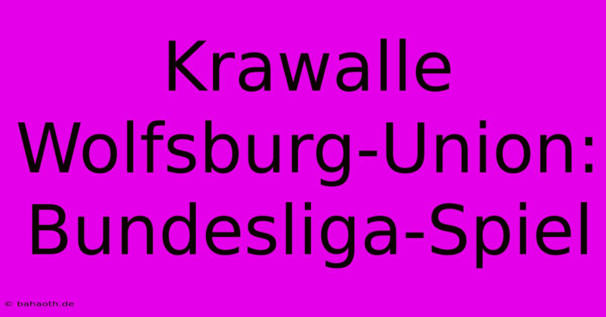 Krawalle Wolfsburg-Union: Bundesliga-Spiel