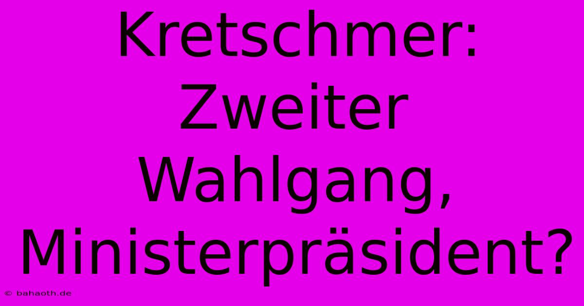 Kretschmer: Zweiter Wahlgang, Ministerpräsident?